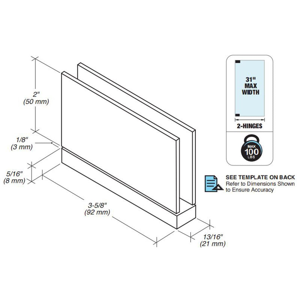 FHC FHC Cambria Series Top Or Bottom Pivot Hinge CAM01BN