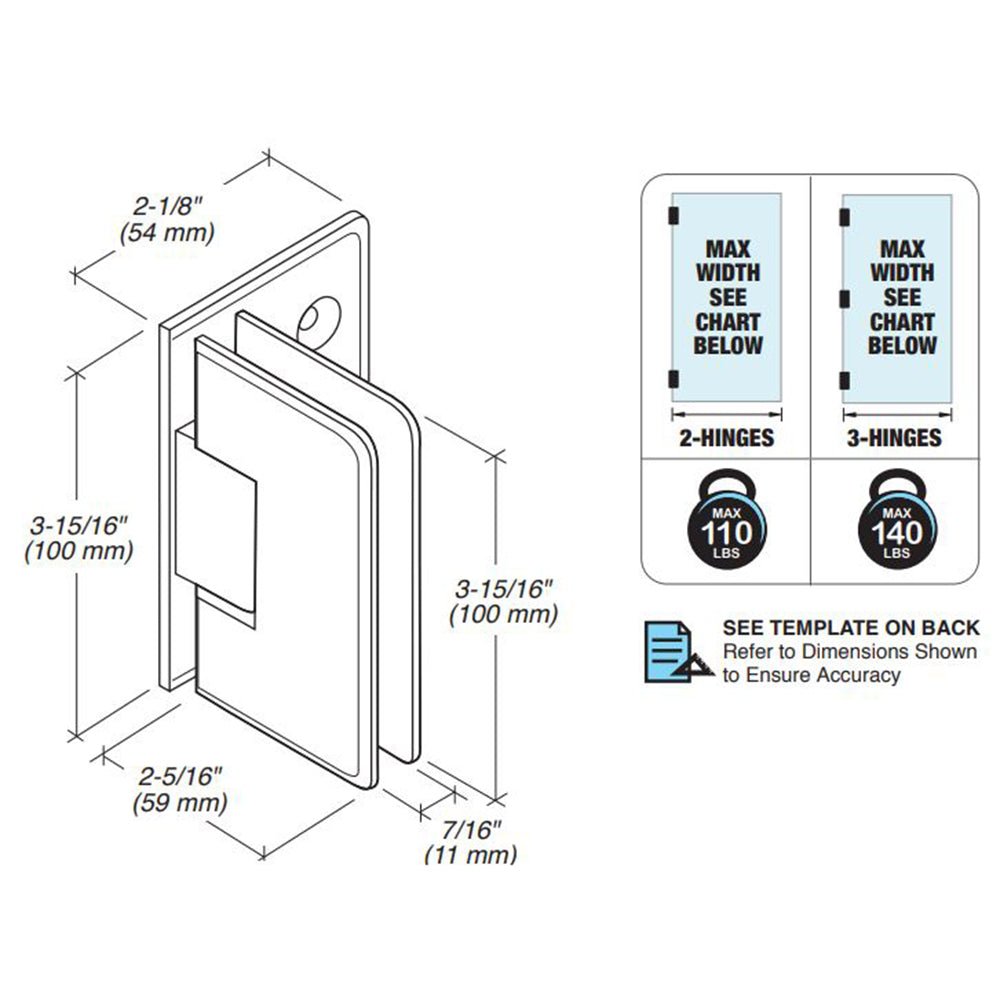 FHC FHC Carolina Beveled Wall Mount Hinge Offset Back Plate CLN02BN