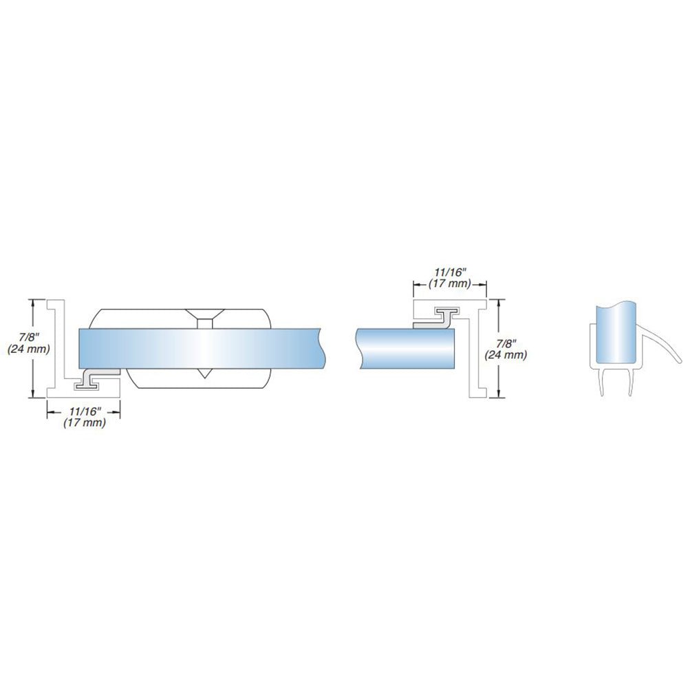 FHC FHC Carolina Jamb Mounted Hinge Kit For 3/8" Or 1/2" Glass 78" Height CLN03378BN