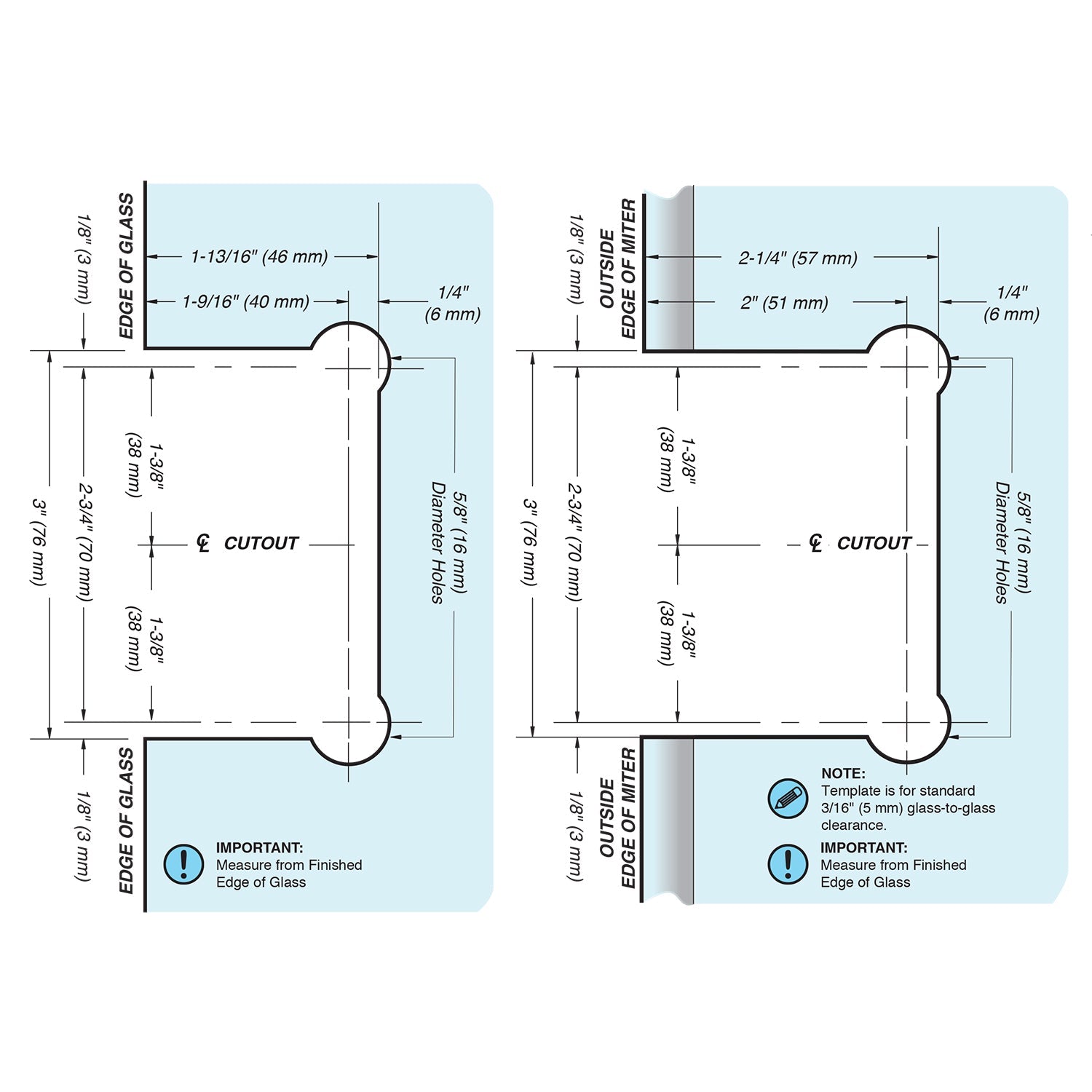 FHC FHC Carolina Series 135 Degree Adjustable Glass - To - Glass Hinge For 3/8" To 1/2" Glass CLNA135BN