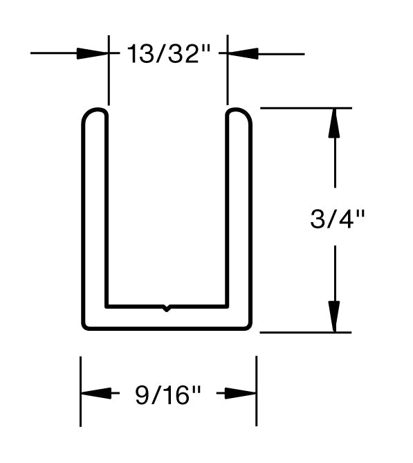 FHC FHC Classic U - Channel For Glass - 95" Long SUCD38BN