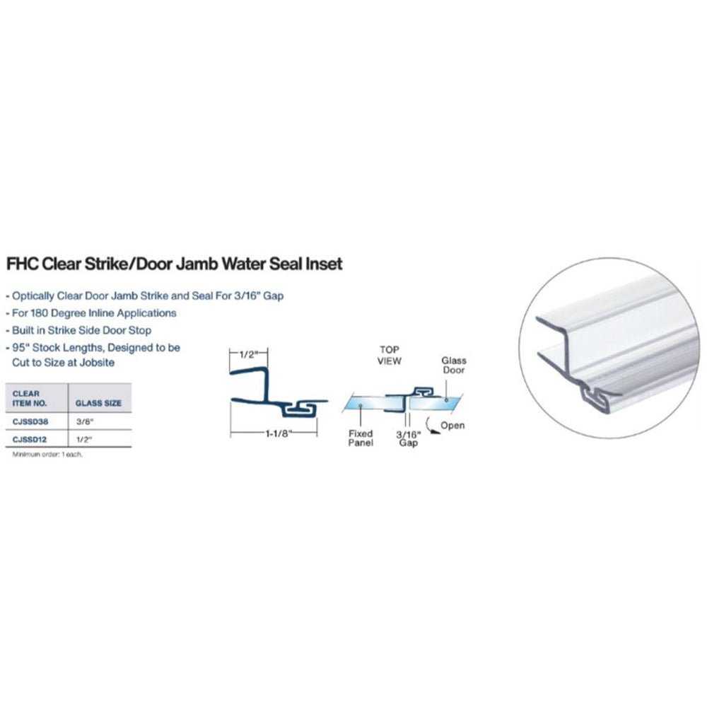 FHC FHC Clear Strike/Door Jamb Water Seal - 95" Long CJSSD38