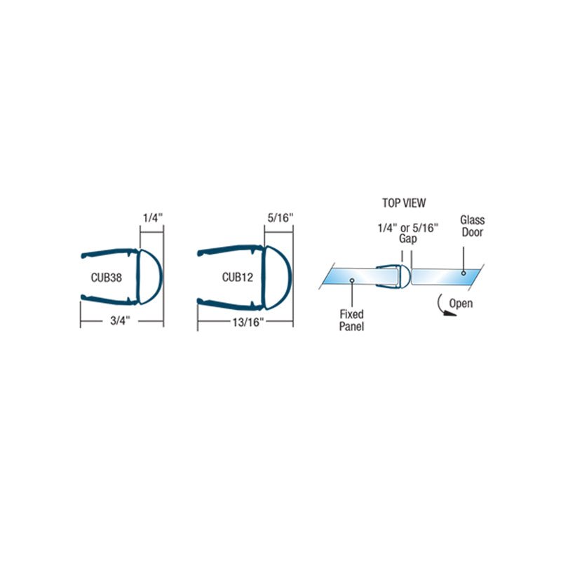 FHC FHC Clear Vinyl Bulb Seal for Glass - 95" Long CUB12