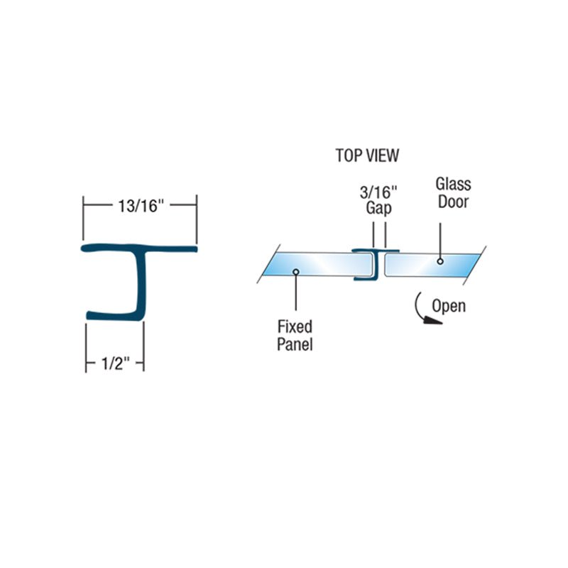 FHC FHC Clear "Y" Jamb Water Seal in Line Panel (Soft Leg) - 95" Long CJSY12