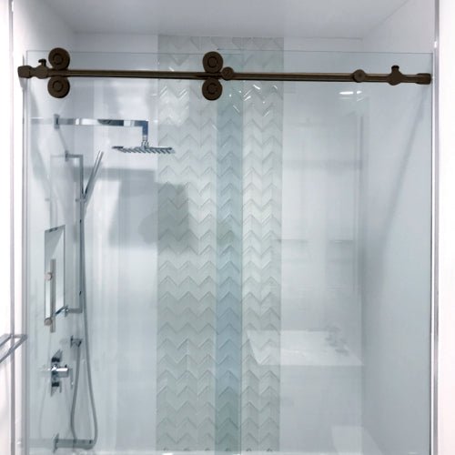 FHC FHC Clearwater Series Sliding Shower Door System For 3/8" Or 1/2" Glass CW78BBRZ