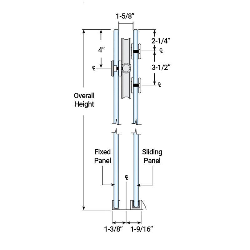 FHC FHC Clearwater Series Sliding Shower Door System For 3/8" Or 1/2" Glass CW78PS