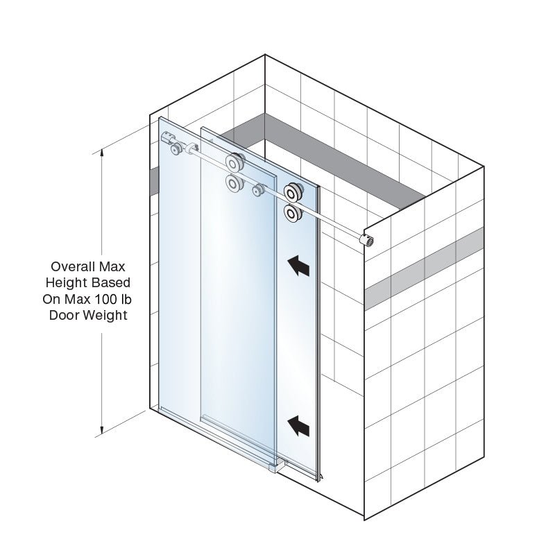 FHC FHC Clearwater Series Sliding Shower Door System For 3/8" Or 1/2" Glass CW78PS