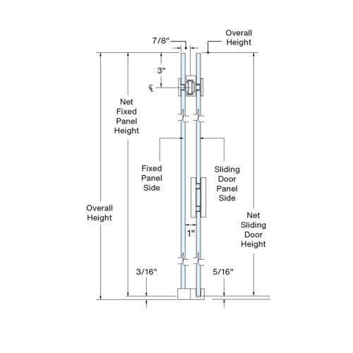 FHC FHC Compass Series 180 Degree Sliding Shower Door Kit C0M180BS