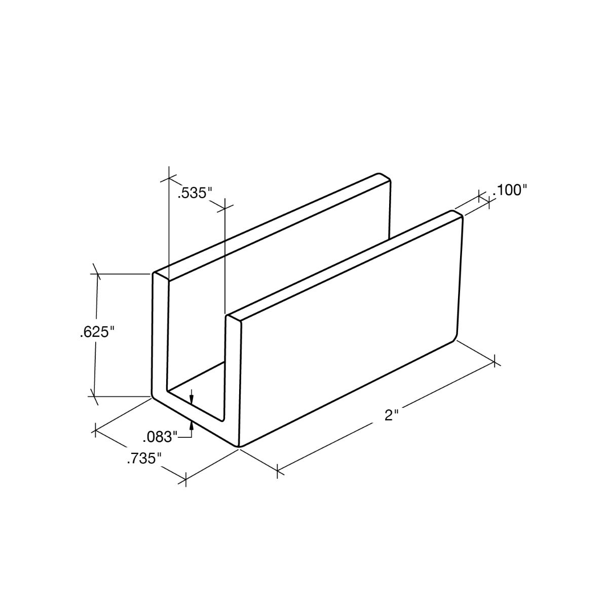 FHC FHC Glass Clip For 1/2" Glass MC12BN