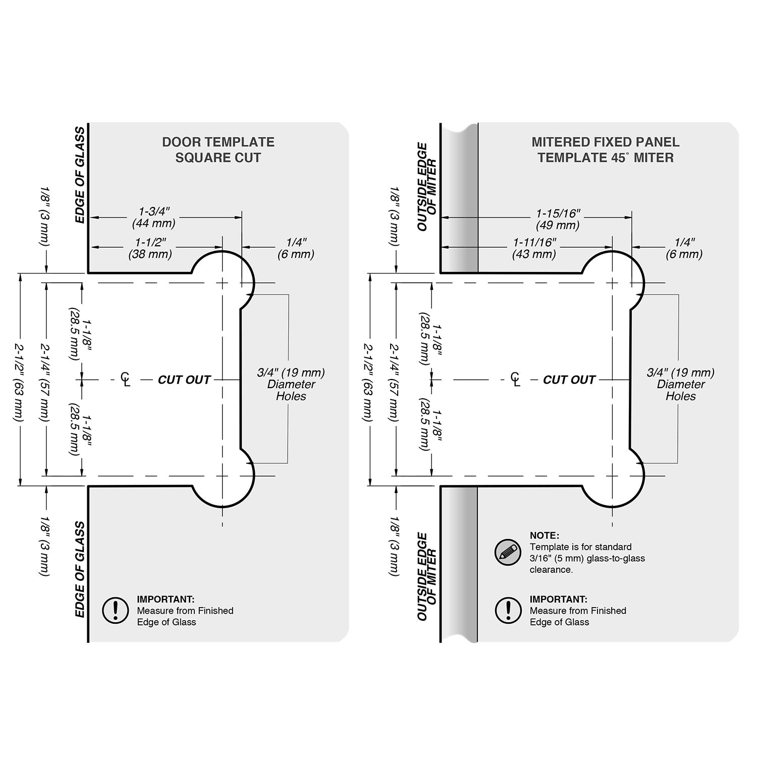 FHC FHC Glendale Series 135 Degree Adjustable Glass - To - Glass Hinge For 3/8" To 1/2" Glass GLENA135BN