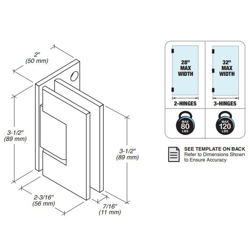 FHC FHC Glendale Series Wall Mount Hinge - Offset Back Plate GLEN03BN