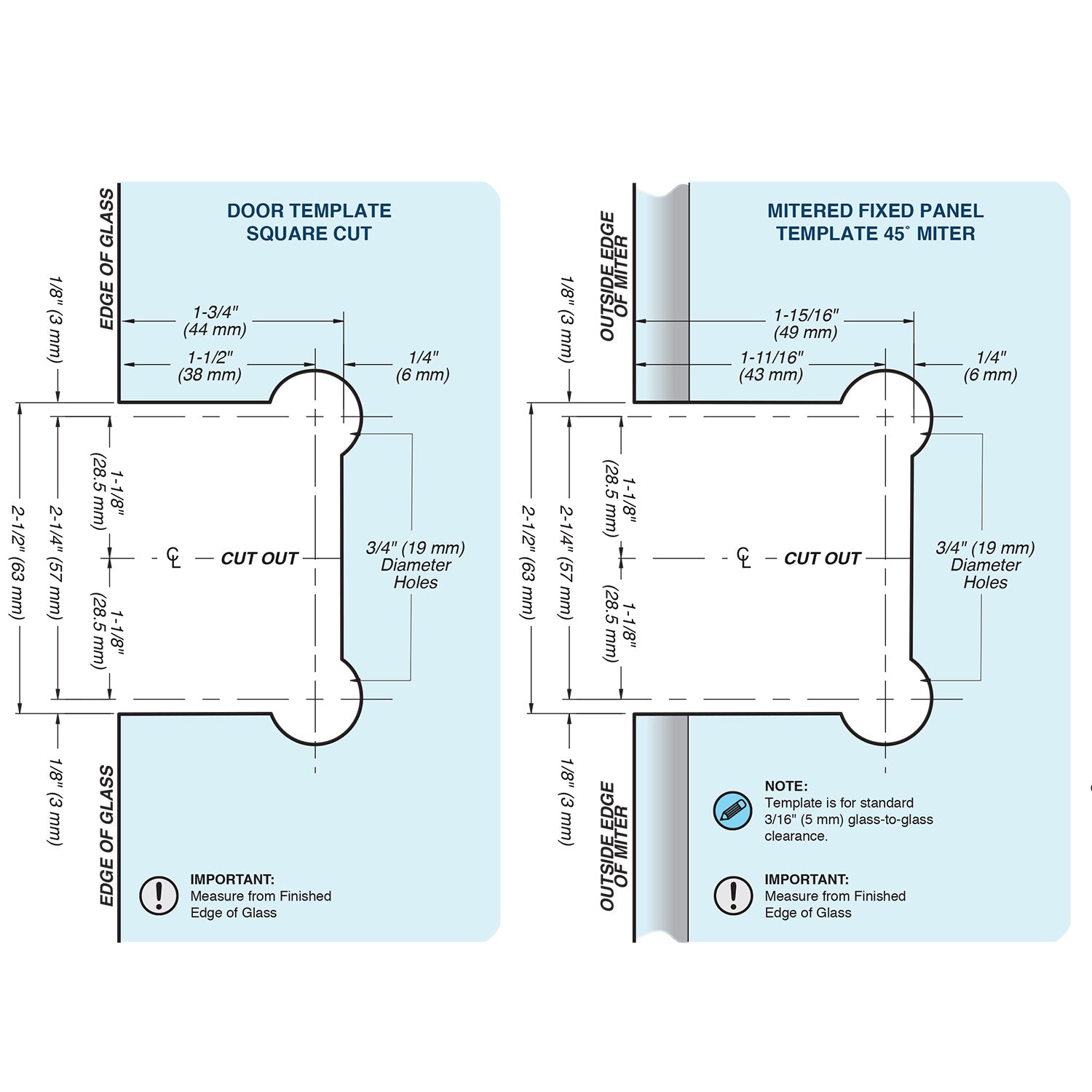 FHC FHC Glendale Square 5 Degree Positive Close Glass To Glass 135 Degree Hinge GLEN535BN