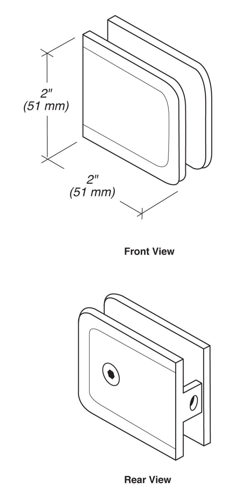 FHC FHC HD Beveled Wall Mount Clamp CBU4BN