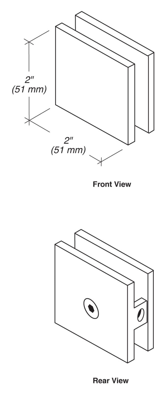 FHC FHC HD Square Wall Mount Clamp CSU4BN