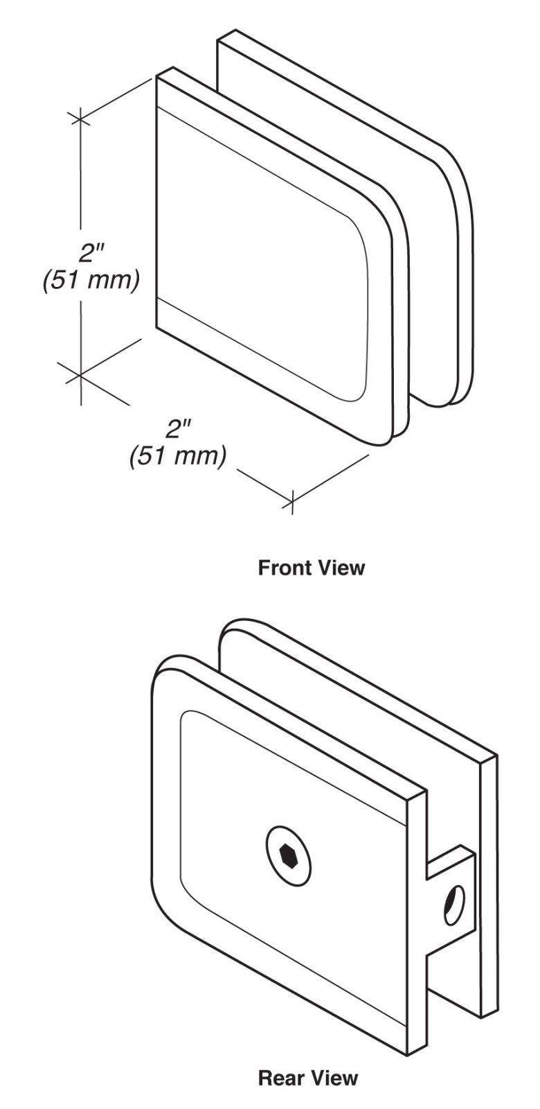 FHC FHC Heavy Duty Beveled Wall Mount Clamp - Center Hole Application CBUC4BN