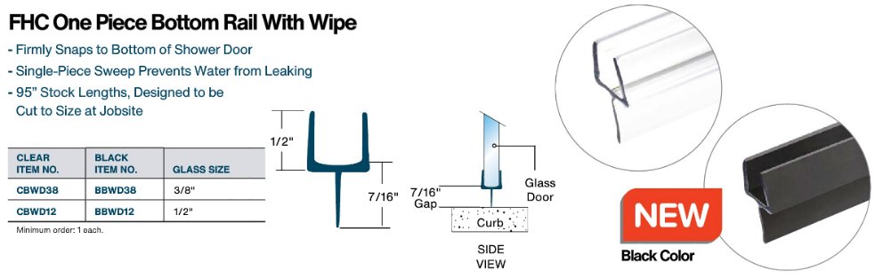 FHC - FHC One Piece Bottom Seal with Wipe - 95" Long - CBWD38