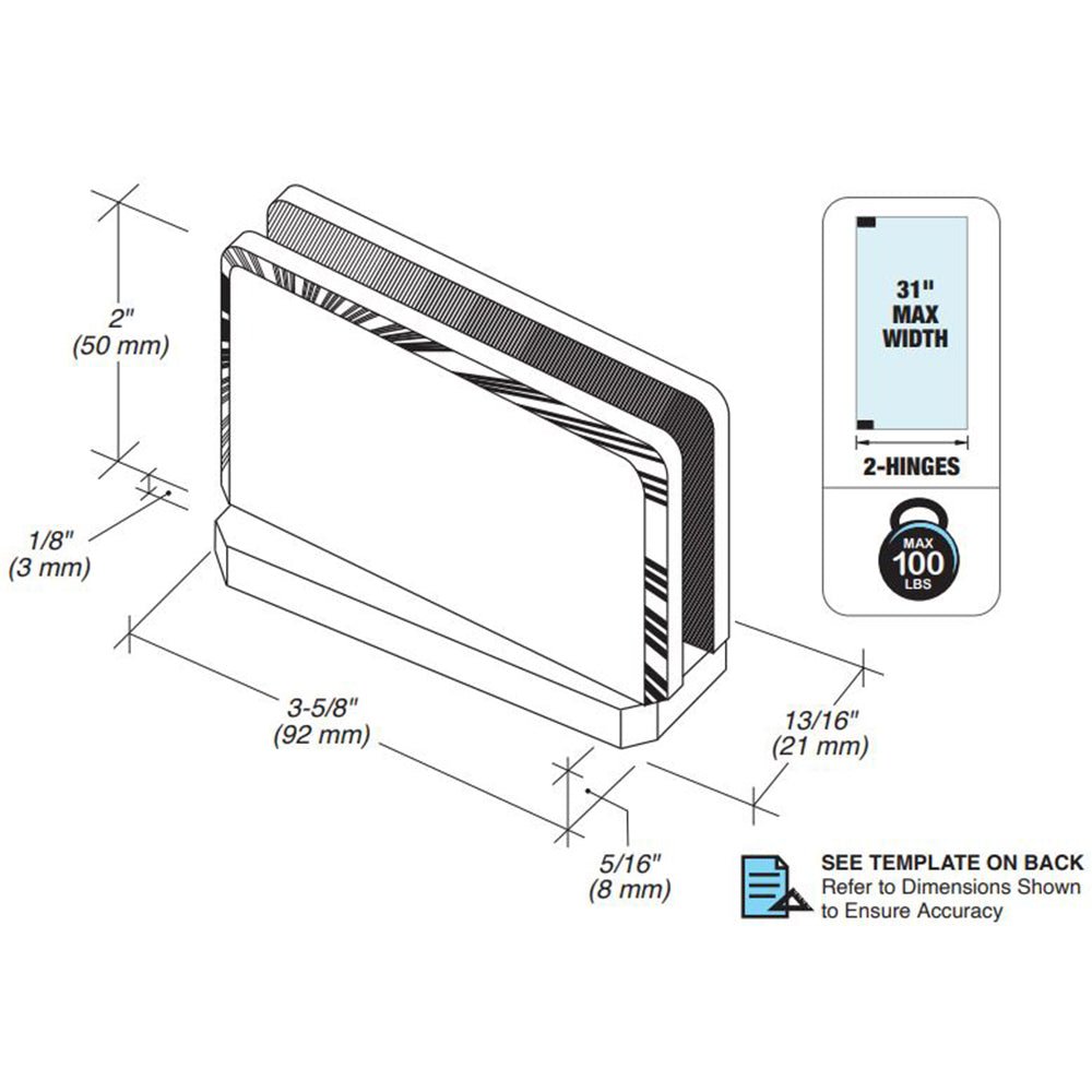 FHC - FHC Patriot 5 Degree Positive Pivot Hinge Top Left Or Bottom Right Mount - PAT151BN