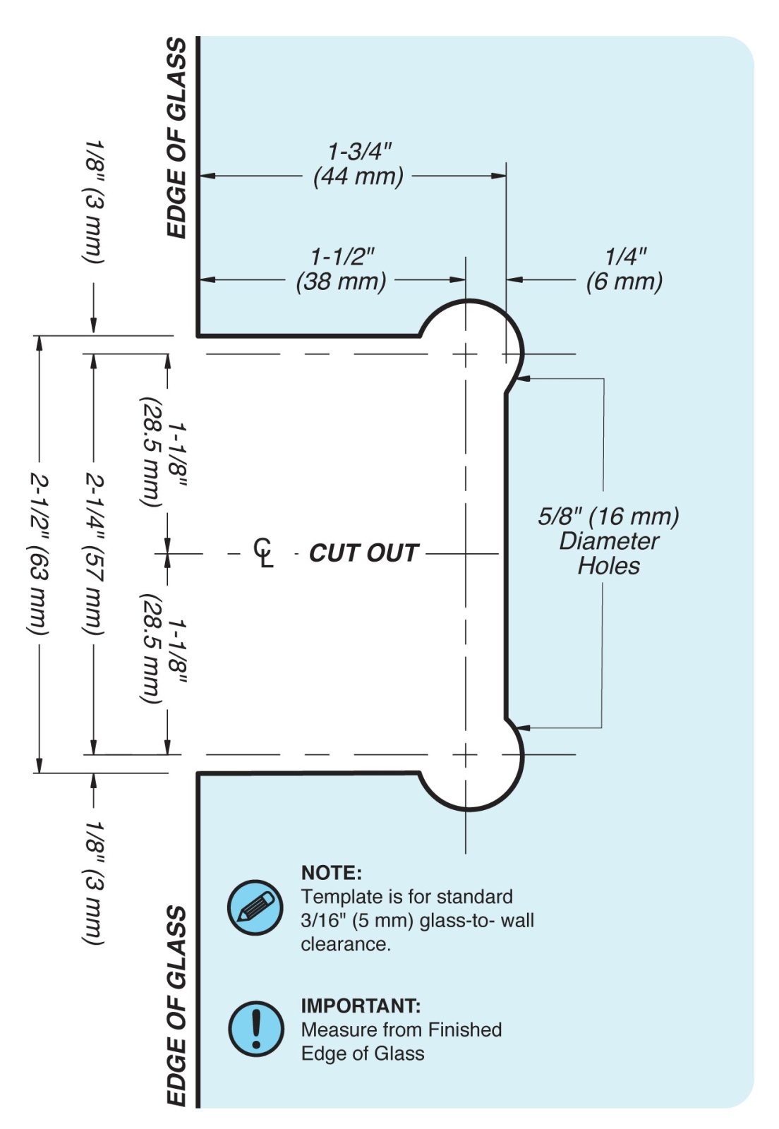 FHC FHC Preston Beveled 5 Degree Positive Close Glass To Glass 180 Degree Hinge PRES580BN