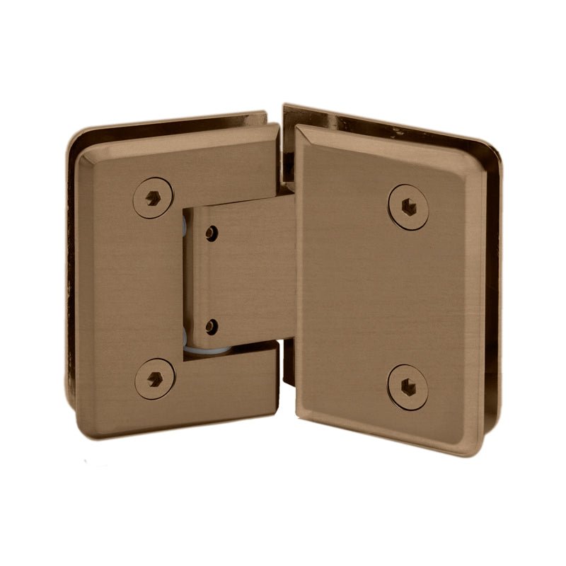 FHC FHC Preston Series 135 Degree Adjustable Glass - To - Glass Hinge For 3/8" To 1/2" Glass PRESA135BBRZ