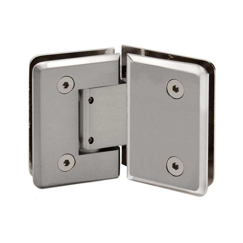 FHC FHC Preston Series 135 Degree Adjustable Glass - To - Glass Hinge For 3/8" To 1/2" Glass PRESA135BN