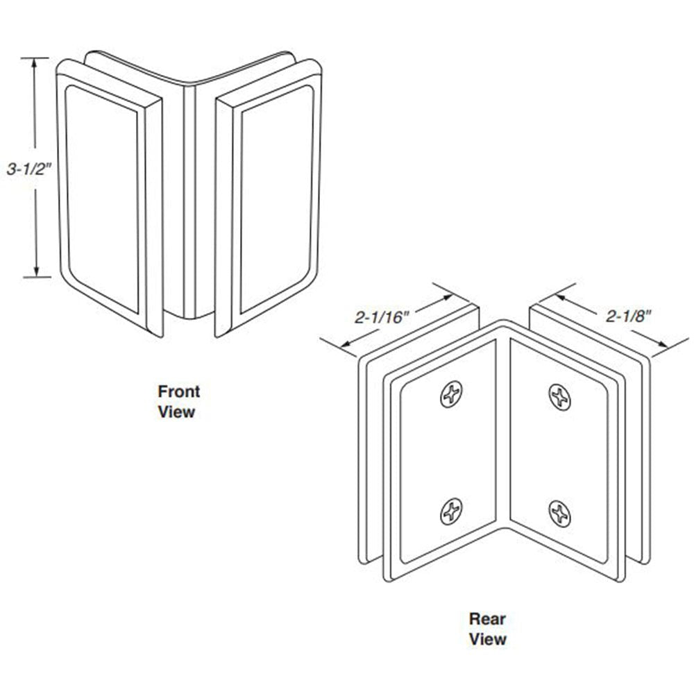 FHC FHC Preston Series 90 Degree Glass - To - Glass Bracket BFC1090BN