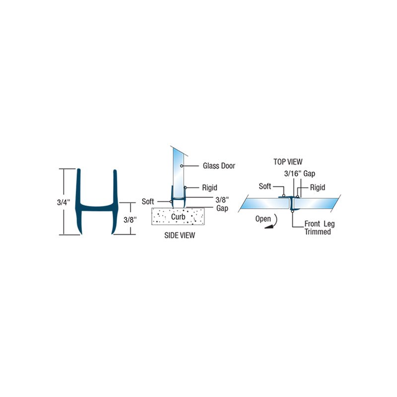 FHC FHC Soft Fin 'H' Wipe for Glass - 95" Long CHW14