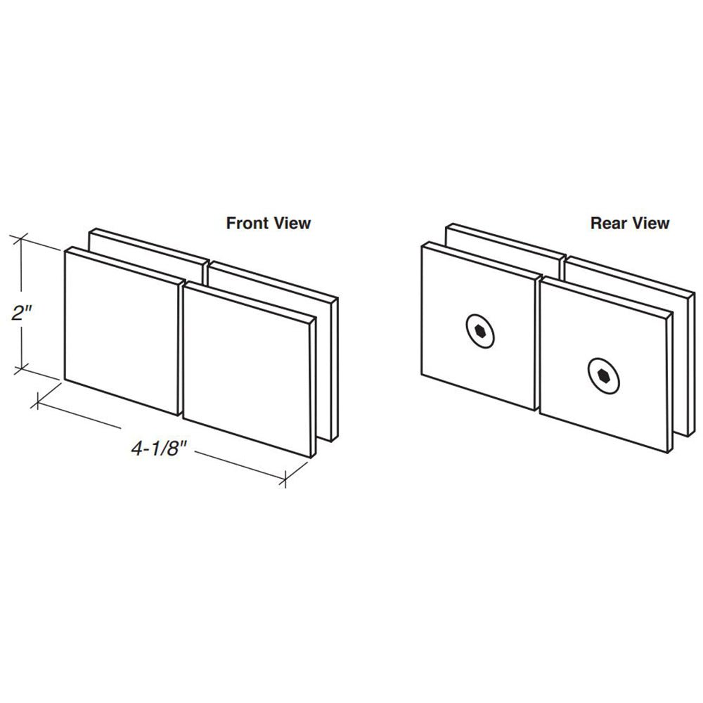 FHC FHC Square 180 Deg Glass - To - Glass Pivotable Transom Clamp SPT1GBN