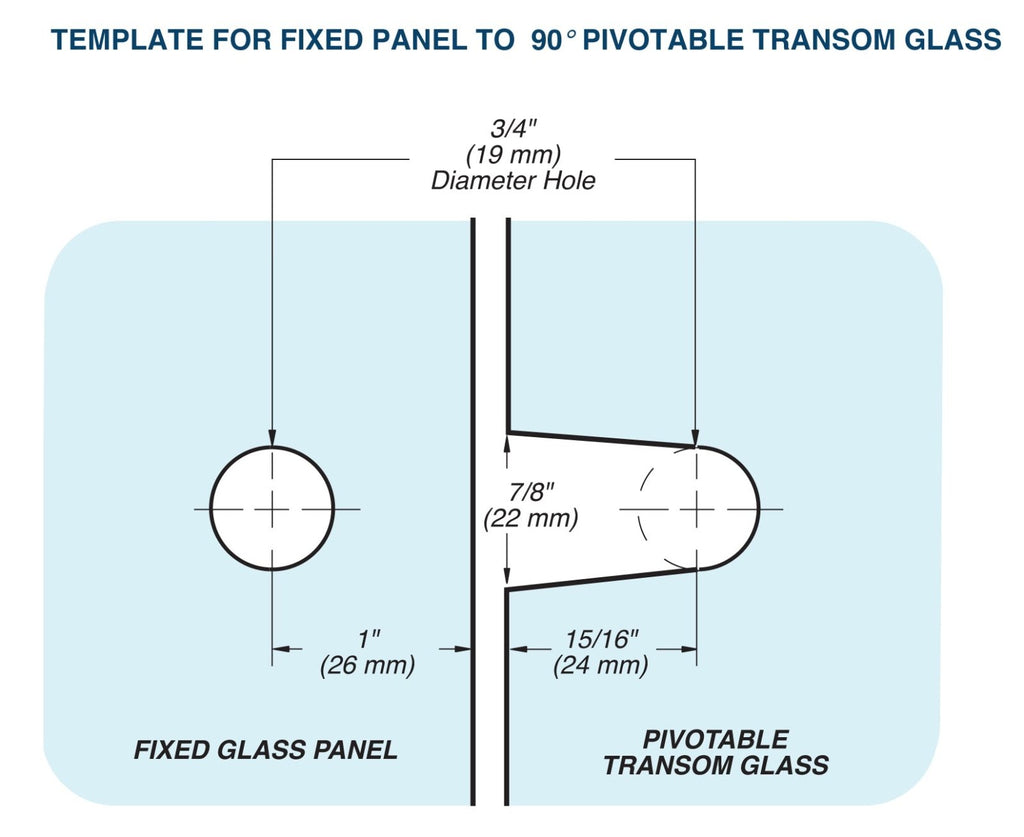 Transom Square FHC Square 90 Degree Pivot Transom Clamp SPT90BN - Shower Hardware