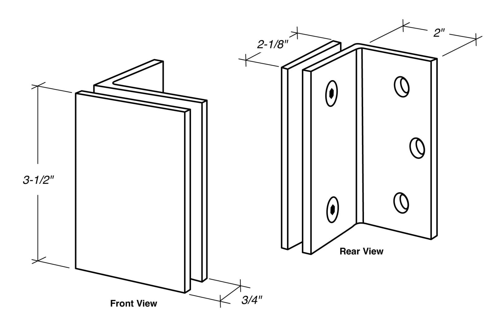 FHC FHC Square Profile Glass Clamp Flange Mount GLN90BNM