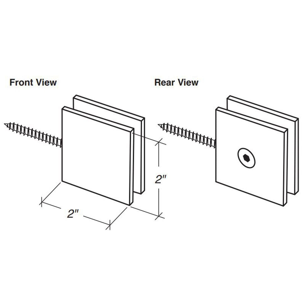 FHC FHC Square Wall Mount Pivotable Transom Clamp SPT1WBN