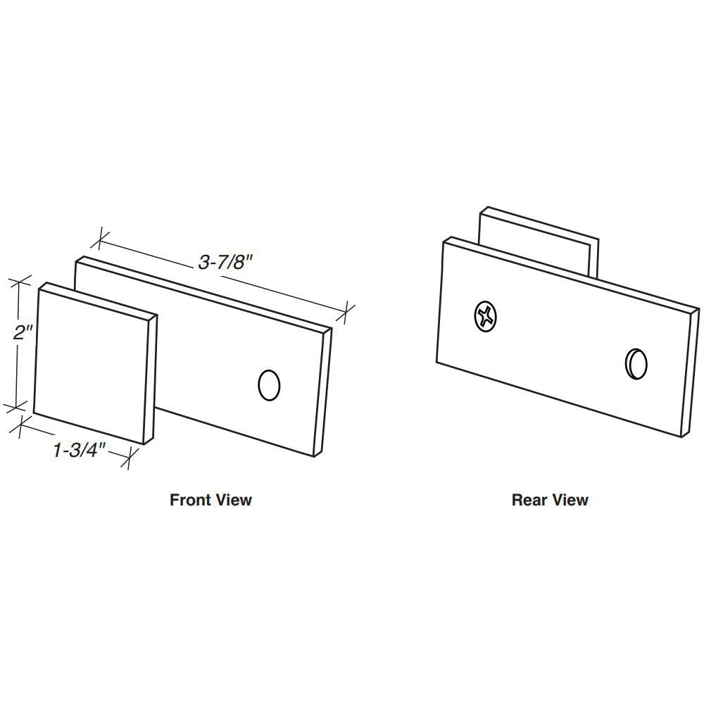 FHC FHC Square 'Y' Inline Glass Clamp For Fixed Panels For 3/8" And 1/2" Glass CSU182BN