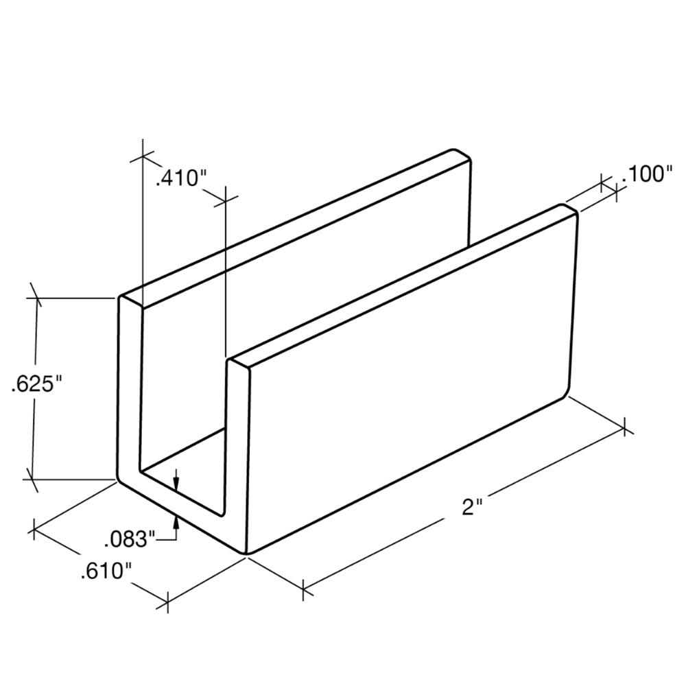 FHC FHC U - Shape Mini Clip For 3/8" Glass MC38BN