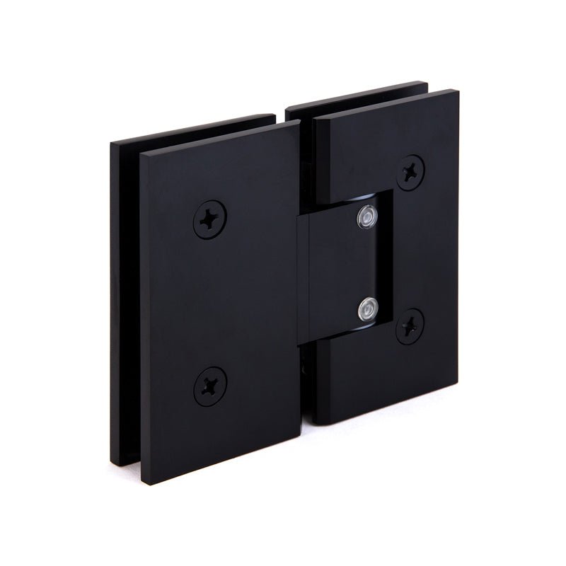 FHC FHC Venice Series 180 Degree Adjustable Glass - To - Glass Hinge For 3/8" To 1/2" Glass VENA180MB