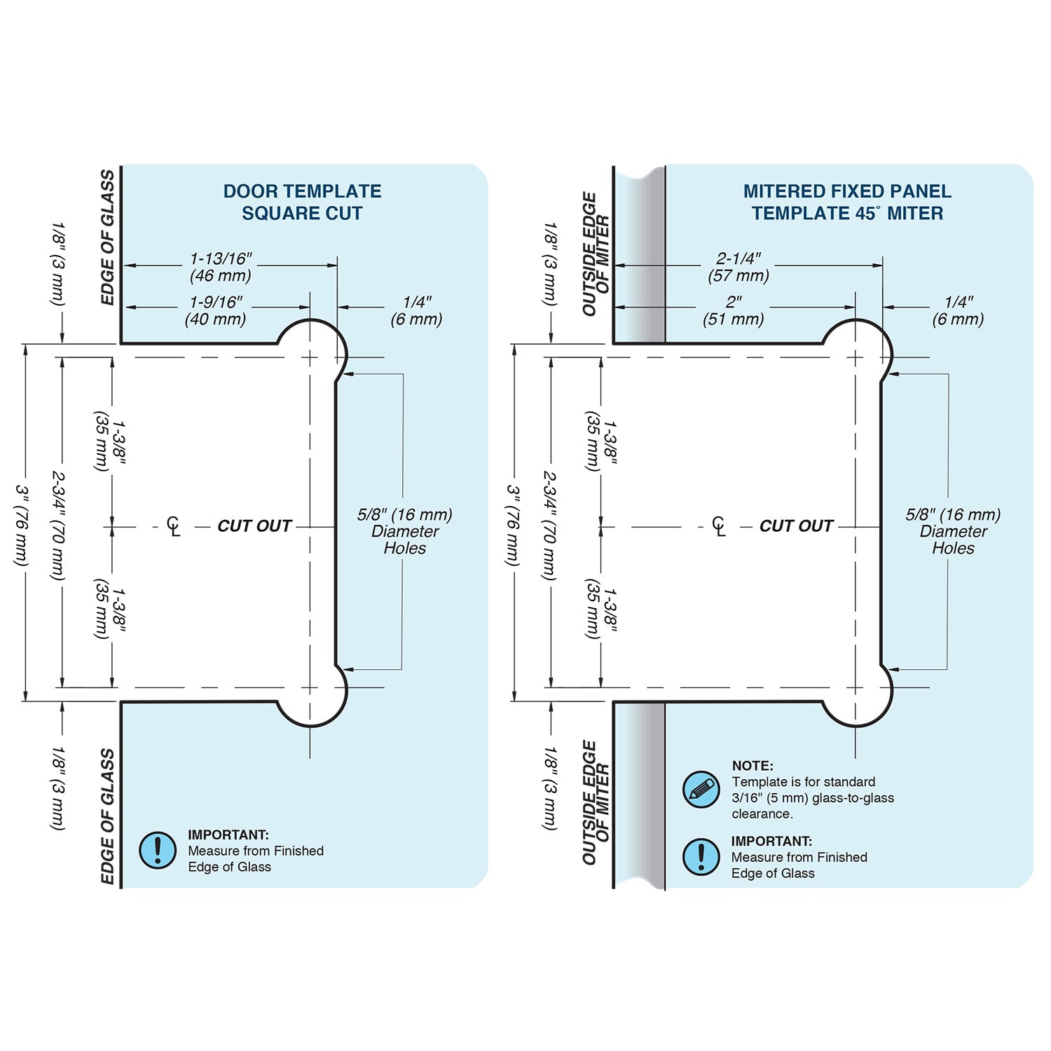 FHC FHC Venice Square 5 Degree Positive Close Glass To Glass 135 Degree Hinge VEN535BN