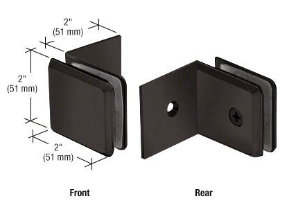 CRL Fixed Panel Beveled Clamp with Large Leg BGC039MBL