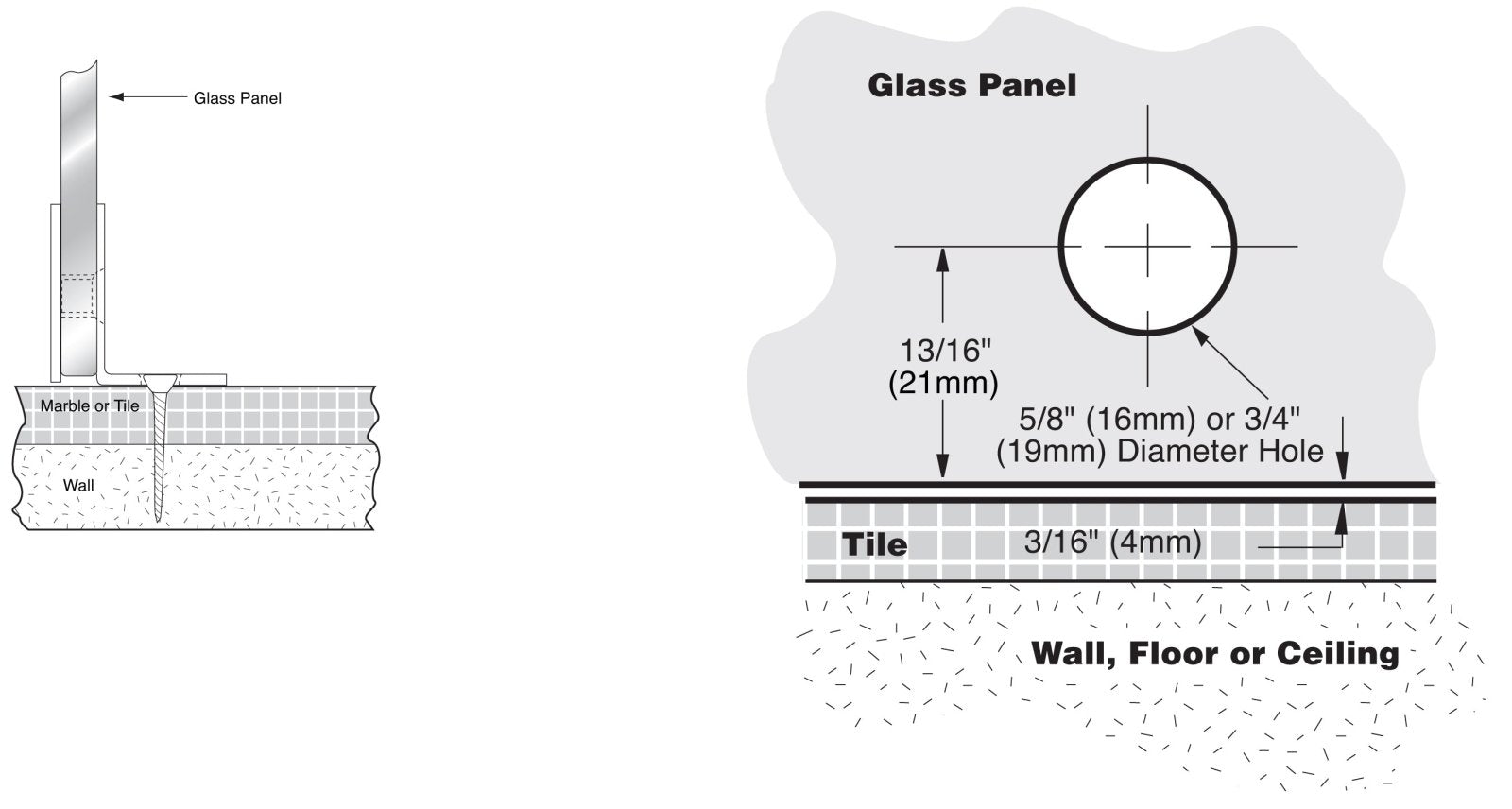 CRL Fixed Panel Beveled Clamp With Small Leg BGC0370RB