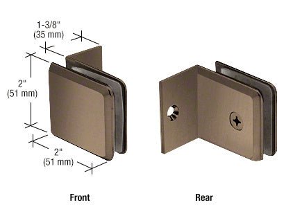 CRL Fixed Panel Beveled Clamp With Small Leg BGC037BBRZ