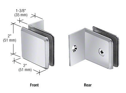 CRL Fixed Panel Beveled Clamp With Small Leg BGC037CH