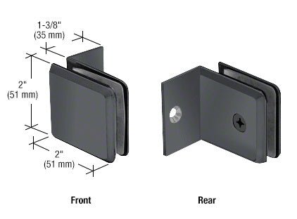 CRL Fixed Panel Beveled Clamp With Small Leg BGC037MBL