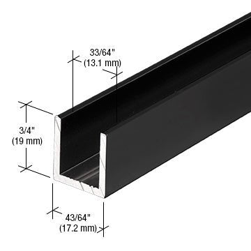 CRL Fixed Panel Shower Door Deep U - Channel - 144" SDCD1212MBL