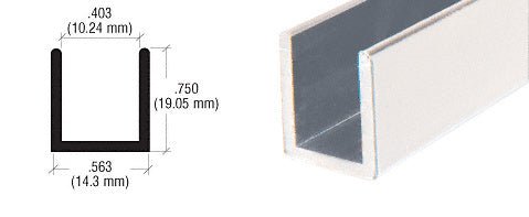 CRL Fixed Panel Shower Door Deep U - Channel - 144" SDCD3812A