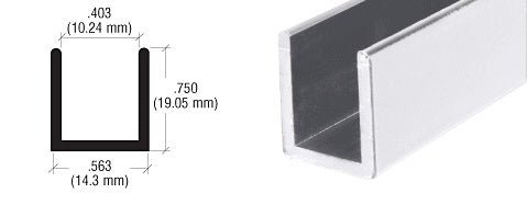 CRL Fixed Panel Shower Door Deep U - Channel - 144" SDCD3812BA