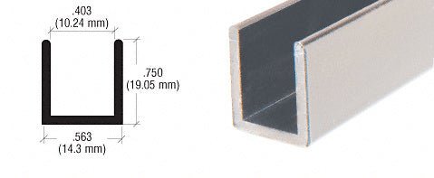 CRL Fixed Panel Shower Door Deep U - Channel - 144" SDCD3812BN