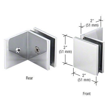 CRL Fixed Panel Square Clamp With Large Leg SGC0390RB