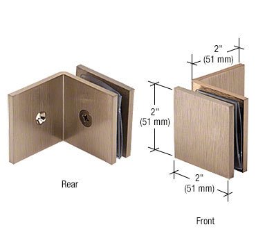 CRL Fixed Panel Square Clamp With Large Leg SGC039BBRZ