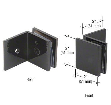 CRL Fixed Panel Square Clamp With Large Leg SGC039BBRZ