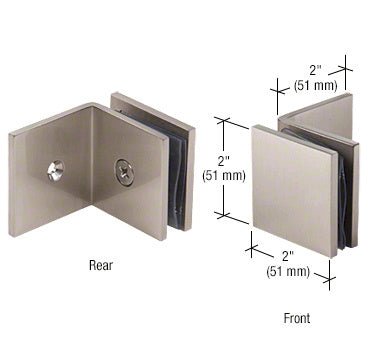 CRL Fixed Panel Square Clamp With Large Leg SGC039BN