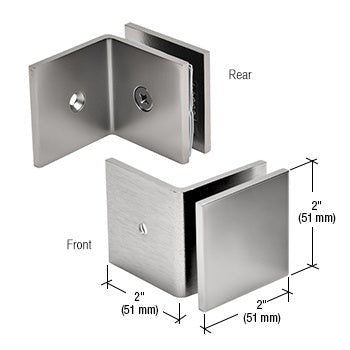 CRL Fixed Panel Square Clamp With Large Leg SGC039MBL