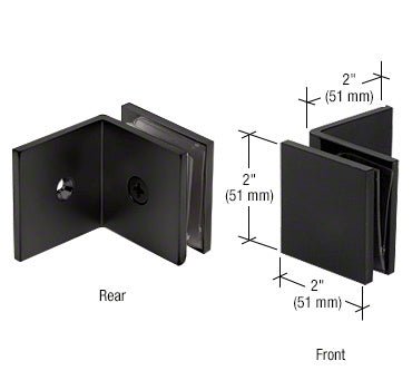 CRL Fixed Panel Square Clamp With Large Leg SGC039MBL