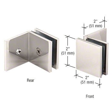 CRL Fixed Panel Square Clamp With Large Leg SGC039PN